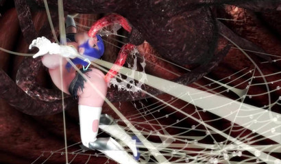 A giant spider rapes a beautiful young girl