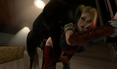 Horse Huge Cock Fucks Futanari Harley Quinn (Batman)
