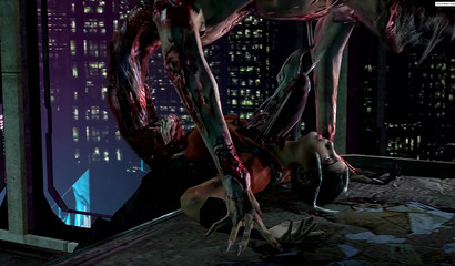 Dead Ellie Langford gets dicked by a scary monster