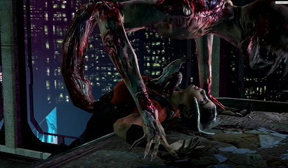 Dead Ellie Langford gets dicked by a scary monster