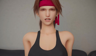 A guy fucks a slender girl after a fitness workout