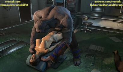 Bound & naked Lara Croft gets fucked by Coach and Cyclop