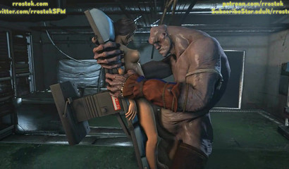 Bound & naked Lara Croft gets fucked by Coach and Cyclop