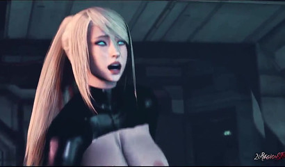 Busty 3D blonde Samus riding goblin's huge dick