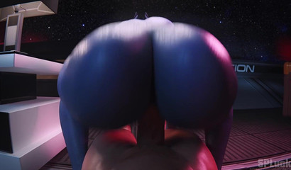 3D babe Liara T'Soni rides her big ass on my dick