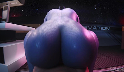 3D babe Liara T'Soni rides her big ass on my dick