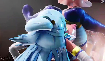 Drunk girlfriends with futanari dicks fuck in a bar