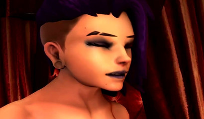 The girl completely climbed into her friend's cunt (Overwatch)