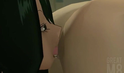 Slutty Tsuyu Asui rims her boyfriend