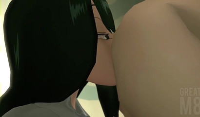 Slutty Tsuyu Asui rims her boyfriend