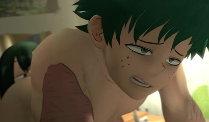 Slutty Tsuyu Asui rims her boyfriend