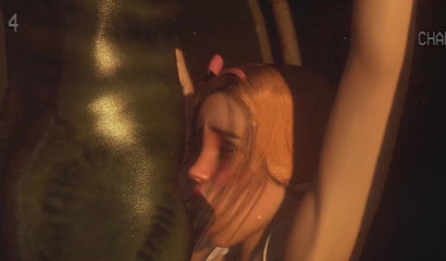 Monster fucks deep in mouth young girl in the subway