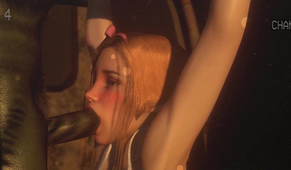 Monster fucks deep in mouth young girl in the subway