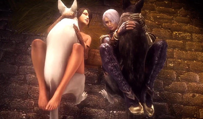 Horny anime girls getting banged by dogs