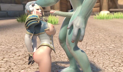 Orcs with giant dicks fuck a girl with a cool ass