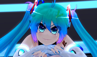 Guys crowd fuck young anime girl Miku