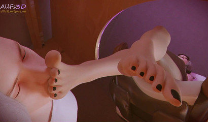 3d beauty makes a guy kiss feet