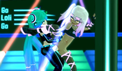 Big cock futanari fucks his small titted girlfriend