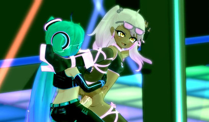 Big cock futanari fucks his small titted girlfriend