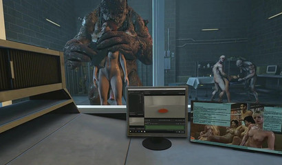 Monsters Fuck Ashley And Fenshep Hard In The Lab