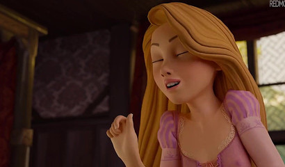 Rapunzel jerks off Tangled Flynn's cock with nice feet