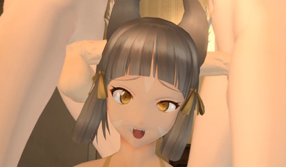 Futanari fuck a young girlfriend in the ears - anime porn