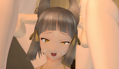 Futanari fuck a young girlfriend in the ears - anime porn