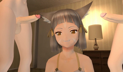 Futanari fuck a young girlfriend in the ears - anime porn