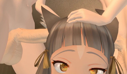 Futanari fuck a young girlfriend in the ears - anime porn