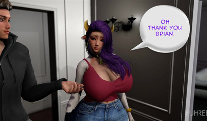 Girl with big tits gave the guy a farewell sex