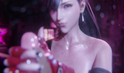 Tifa Lockhart grabs my penis and strokes it in POV