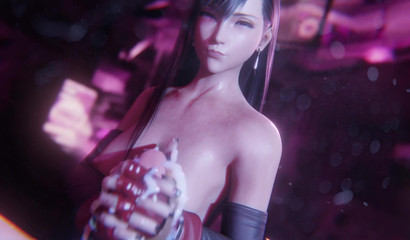 Tifa Lockhart grabs my penis and strokes it in POV