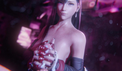 Tifa Lockhart grabs my penis and strokes it in POV