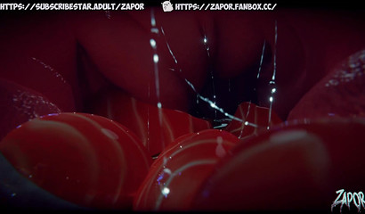 3d girl having fun with her little alien friend