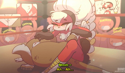 Furries fuck in the ring with moans and orgasm