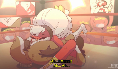 Furries fuck in the ring with moans and orgasm