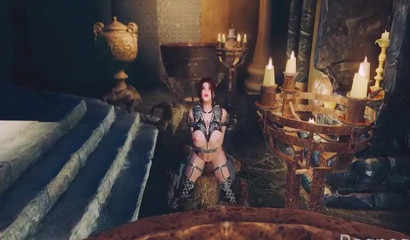 Mummies fuck Lara Croft in boots (Tomb Raider)