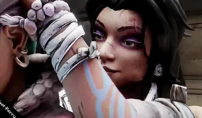 2 futanari stripping and standing fucking (Borderlands)