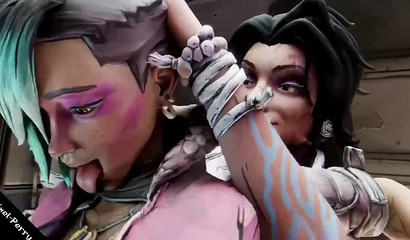 2 futanari stripping and standing fucking (Borderlands)