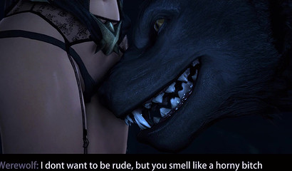 Sexy anime beauty loves to be fucked by a werewolf