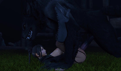 Sexy anime beauty loves to be fucked by a werewolf