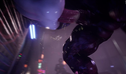 Monster fucks futanari hard in front of space police