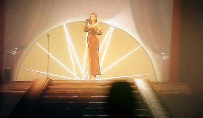 Jessica Rabbit blowjob to guys in club after performance