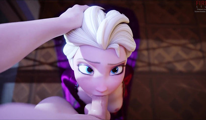 Princess Elsa sucks her friend Christopher (Frozen)