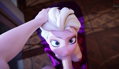 Princess Elsa sucks her friend Christopher (Frozen)