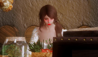 Monstrous monster fucks a beautiful girl with red lipstick on her lips