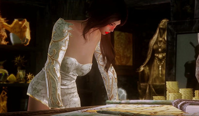 Monstrous monster fucks a beautiful girl with red lipstick on her lips