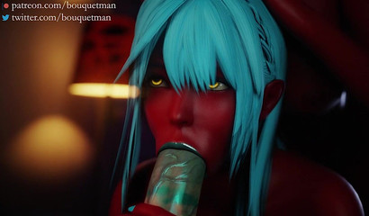 Red Devils Suck Guy's Cock In Anime Porn