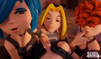 Step sister with girlfriends sucks brother's cock