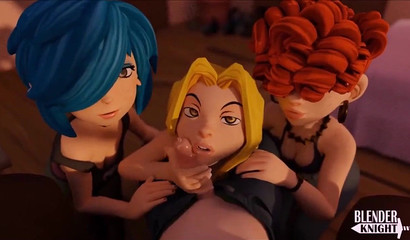 Step sister with girlfriends sucks brother's cock